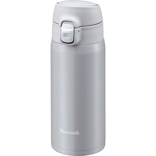 ピーコック 水筒 ロック式 ワンタッチ マグ 保温 保冷 400ml フレッシュグレー AKM-40...