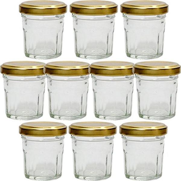 ジャム瓶 A30 十角 32ｍｌ -10本セット- (（ふた）金43RTS-D)