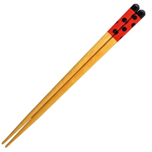 サニーライフデザイン 箸 子供 食洗器対応 てんとう虫 赤 天然木 18cm 8?9才頃 日本製 2...