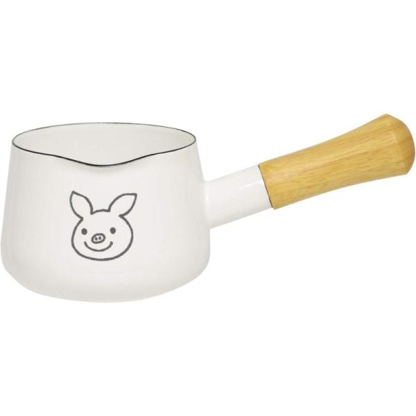 逸品社 LuckyPig home ミルクパン 12cm ホワイト 78763-6