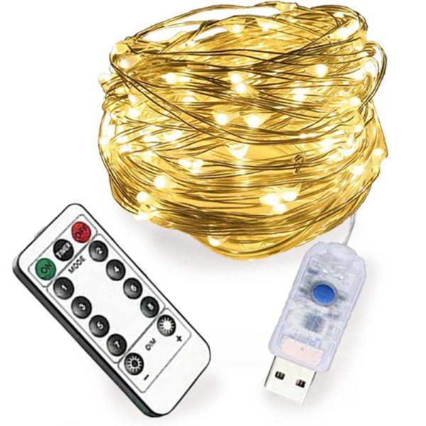LEDストリングスライト USB LEDイルミネーションライト 室外 室内 屋外 屋内 飾り リモコ...
