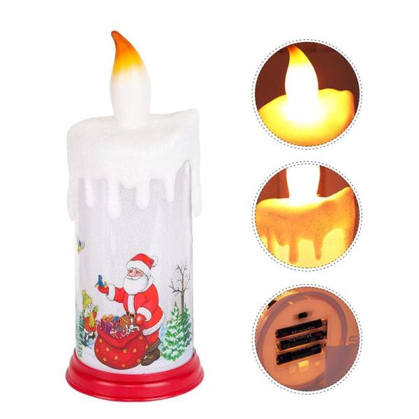 ledキャンドル クリスマス キャンドルライト 明るい 飾り サンタさん 雪だるま 揺らぐ炎 雰囲気...