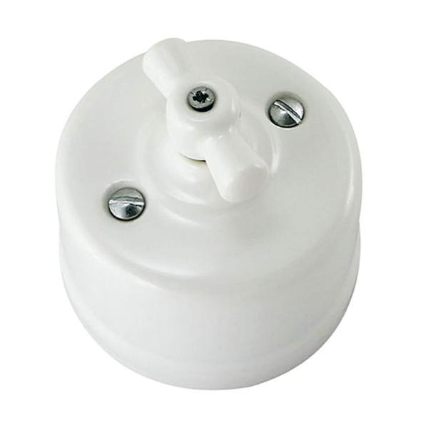 スイッチ陶器 アンティーク風 Rotary Vintage Porcelain Light Swit...