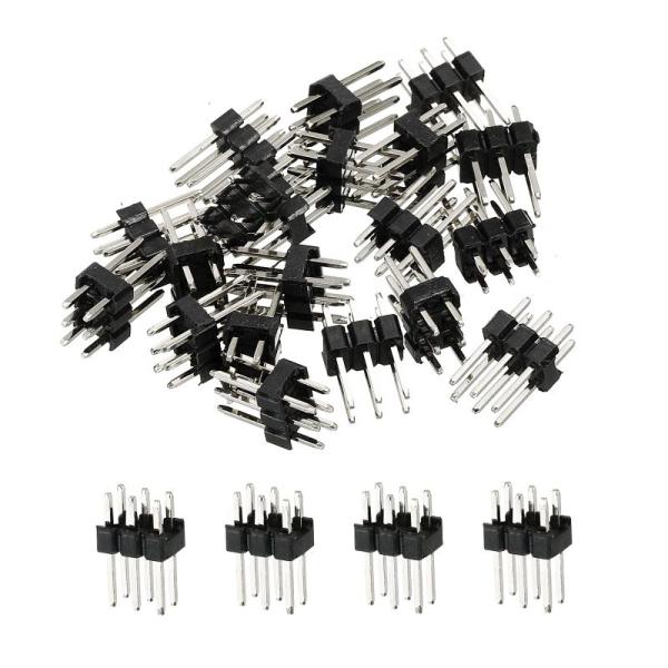 PATIKIL ストレートピンヘッダー DIP 二行 3ピン 2.54mmピッチ 金メッキ PCB ...