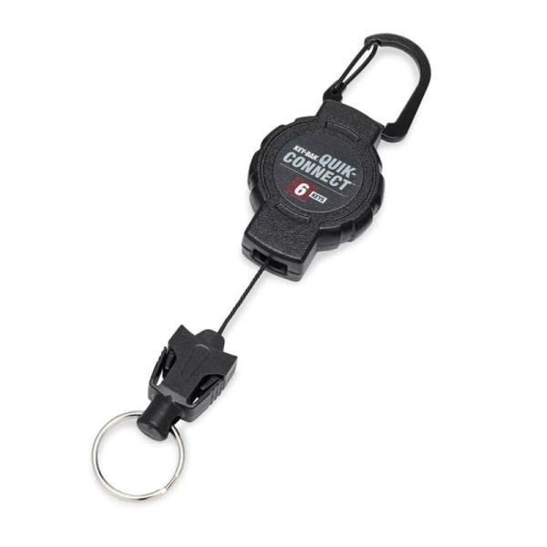 KEY-BAK キーバック #0KM2 クイックコネクト カラビナ付キーリール 60cmケブラーコー...