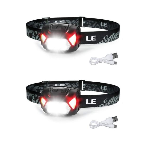 ヘッドライト 充電式 USB 高輝度 LED ヘッドランプ 2個セット 集光・散光切替/ 明るさ30...