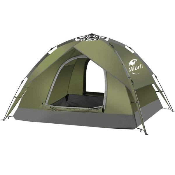Mibril テント ワンタッチテント 3-4人用 10秒設営 UVカット加工 耐水圧3000ｍｍ ...