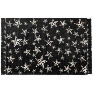 スターフリンジ ラグ 90×130cm STAR FRINGE RUG ブラック｜nature-yshop