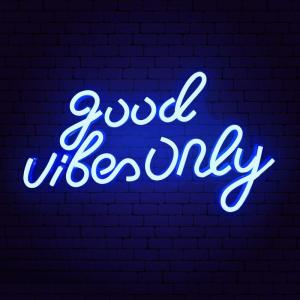 Good Vibes Only ネオンサイン ブルー LED ネオンライト Good Vibes ネオン ワードサイン 文字 アクリル LE｜nature-yshop