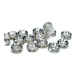 hinryo ロンデル 6mm 50個 (平シルバー＆クリア)