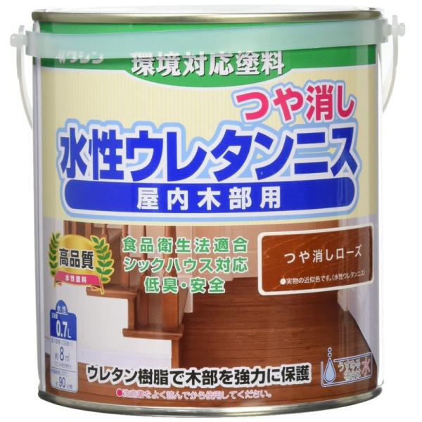 和信ペイント 水性ウレタンニス つや消しローズ 0.7L 800485