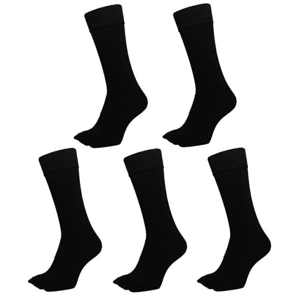 アスカ 5本指ソックス 旭化成消臭ROICA使用 クルー丈 メンズ 25-27cm 5足