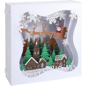 Kesote クリスマス カード 立体 3d カード ポップアップカード メッセージカード サンタ クリスマスツリー スノボー シカ 雪の結