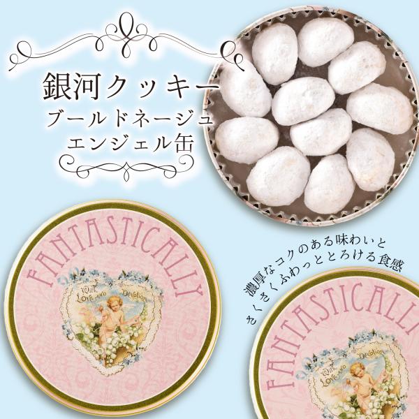 クッキー缶 プチギフト 4缶以上送料無料 銀河クッキー ブールドネージュ エンジェル缶 お菓子のミカ...