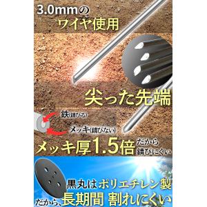 ガーデンナイツUピン杭と黒丸30本セット 直径...の詳細画像1