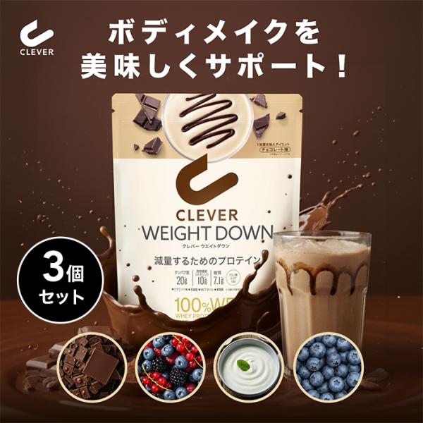 プロテイン クレバー ウエイトダウン WPI ホエイプロテイン 315gx3個セット チョコレート ...