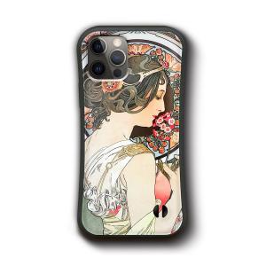 アルフォンス ミュシャ 桜草 リトグラフ 携帯ケース かわいい グリップケース 最新 丈夫 新型 iPhoneXR