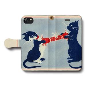 iPhone15Pro スマホケース iPhone14Plus 猫 クリスマス グリーディングカード スマホケース手帳型 大人かわいい ケース シンプル Xperia10V Xperia10lll｜naturemate-online