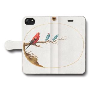iPhone8ケース iPhone7 ヨリス ヘフナゲル 3匹の鳥 スマホケース手帳型 絵画 レトロ iPhoneSE第二世代 ケース iPhone8 iPhone15｜naturemate-online