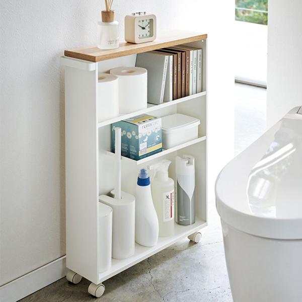 トイレラック スリム キャスター おしゃれ 北欧 tower タワー ハンドル付きスリムトイレラック