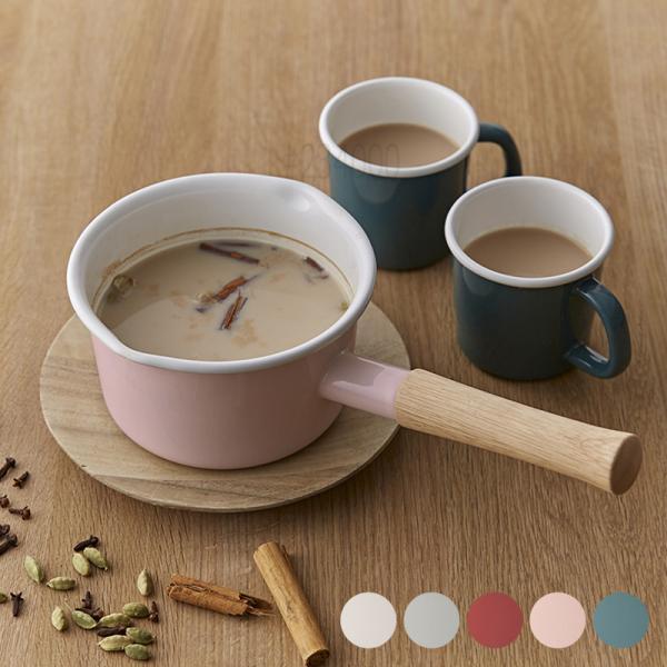 富士ホーロー ミルクパン 蓋付き かわいい おしゃれ FUJIHORO JAPAN フジホーロー ジ...