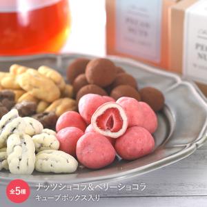 チョコレート ギフト チョコ ストロベリー マカダミアナッツ イチゴチョコ　いちごチョコ ショコラ ナッツショコラ＆ベリーショコラ　キューブボックス入り｜naturobe