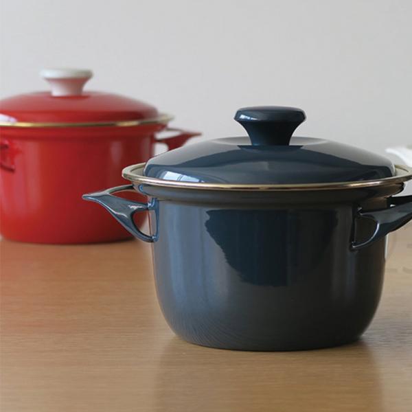 ホーロー 鍋 IH 深型 両手鍋 琺瑯 ほうろう オーブン FUJIHORO JAPAN フジホーロ...