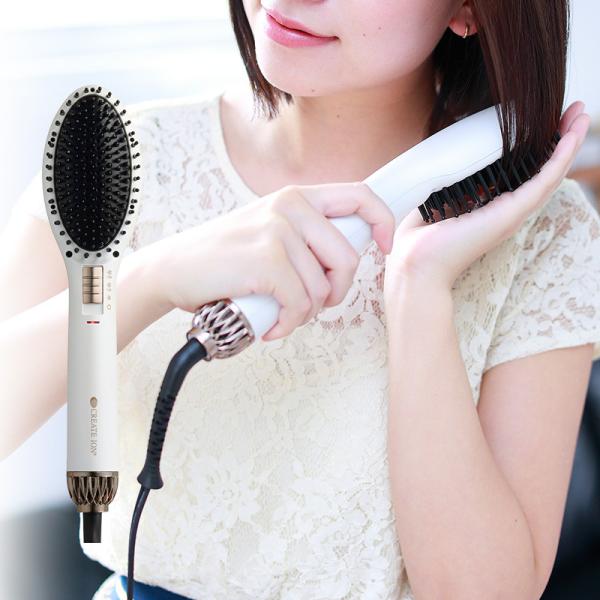 ヘアアイロン ブラシ 髪に優しい 海外対応 ストレート ブラシアイロン おしゃれ CREATE IO...