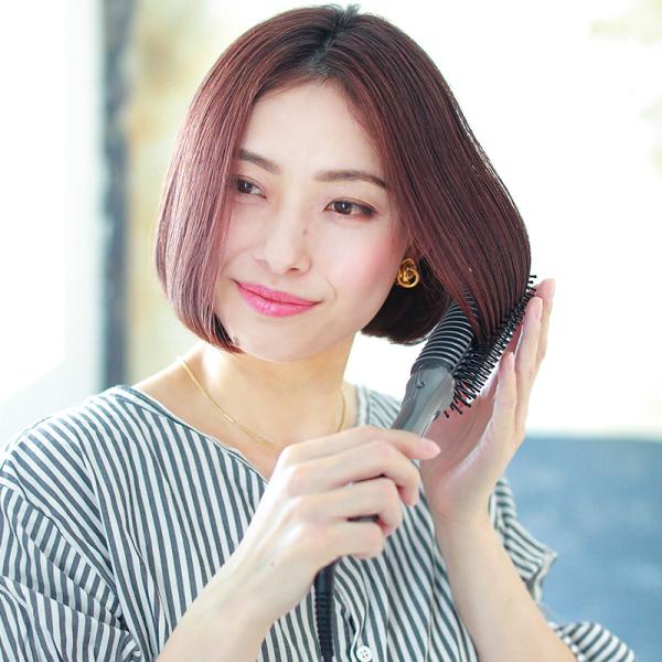 ヘアアイロン ブラシ 2way カール ストレート 海外対応 おしゃれ CREATE ION クレイ...