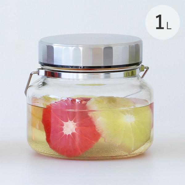 保存瓶 日本製 蓋付 おしゃれ ガラス 保存容器 密閉 ADERIA アデリア MCコンテナー 1L