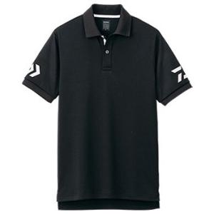 フィッシングウェア ダイワ DE-7906 半袖ポロシャツ M ブラック×ホワイト
