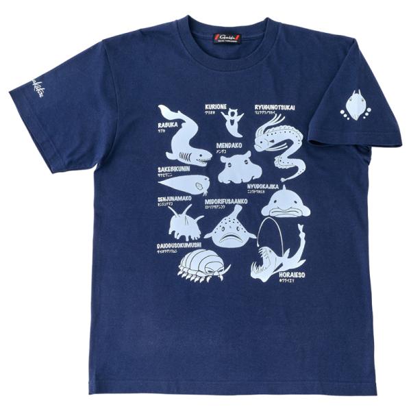 フィッシングウェア がまかつ Tシャツ(深海生物) GM3678 L ネイビー