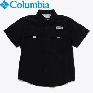 トップス コロンビア BAHAMA SHORT SLEEVE SHIRT(バハマショートスリーブシャツ)ユース S 012(BLACK)