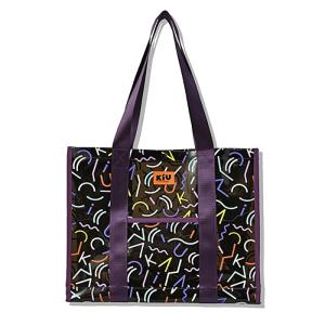 トートバッグ KiU PVC BIG TOTE BAG フリー ジオメトリックブラック｜naturum-fashion