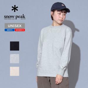 トップス(メンズ) スノーピーク リサイクル コットン ヘビー ロングスリーブ Tシャツ L ミディアムグレー｜naturum-fashion