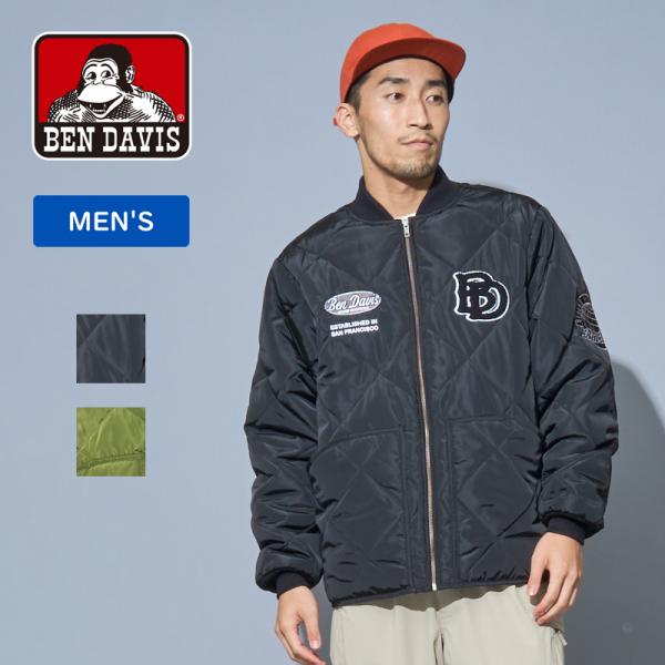 アウター(メンズ) BEN DAVIS LETTERED QUILT JACKET L 01(BLK...