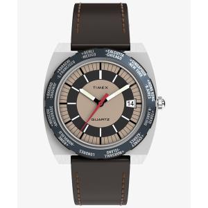 アウトドアウォッチ・時計 タイメックス 正規品 Q TIMEX 1972 ワールドタイム ブラウン