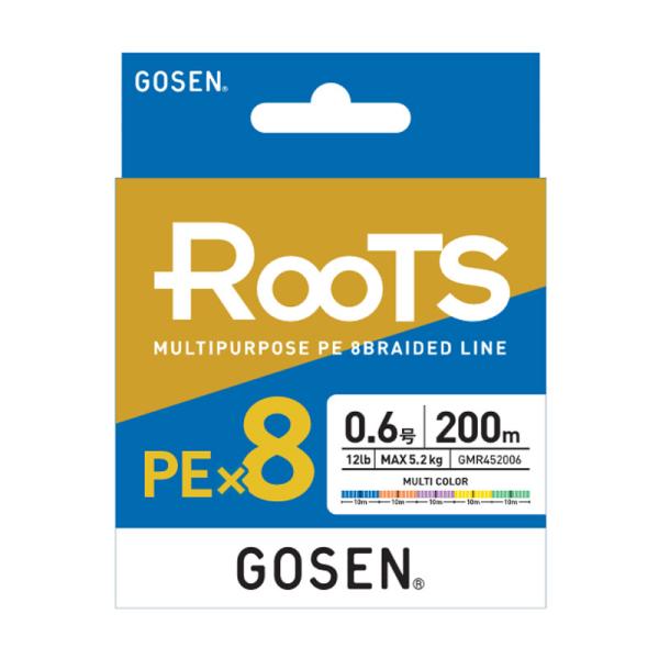 ルアー釣り用PEライン ゴーセン RooTS(ルーツ) PE×8 300m 2号/35lb マルチカ...