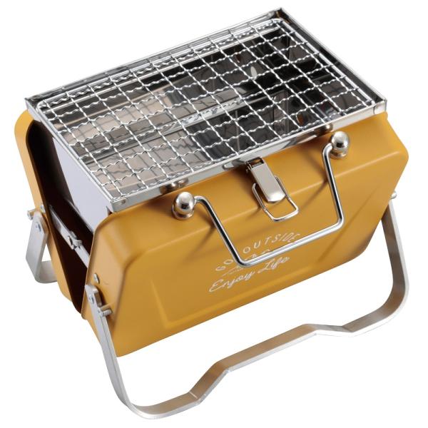 BBQ・七輪・焚火台 キャプテンスタッグ モンテ V型卓上グリルB6型 オールドYEL(オールドイエ...