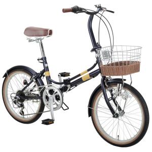 折りたたみ自転車 キャプテンスタッグ エリーサ FDB206 6段変速 20