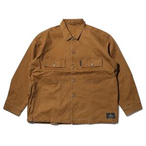 アウトドアシャツ DUCKNOT 焚き火 シャツジャケット ツイル S コヨーテ