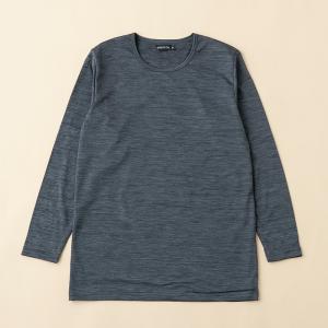 アウトドアシャツ アズ BREEZE TEX 長袖丸首シャツ LL チャコール杢