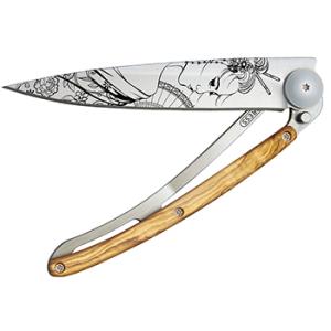 アウトドアナイフ deejo tatoos 37g GEISHA-OLIVEWOOD 37g