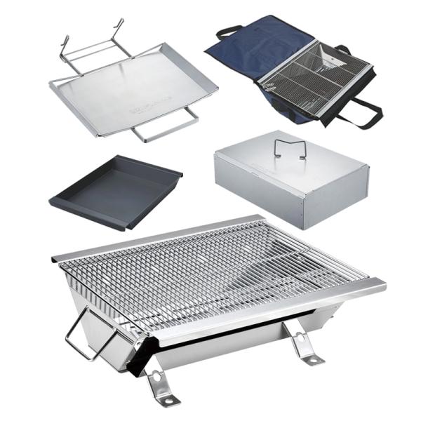 BBQ・七輪・焚火台 ユニフレーム UFタフグリル SUS-TG+収納ケース 600+鉄板300+リ...