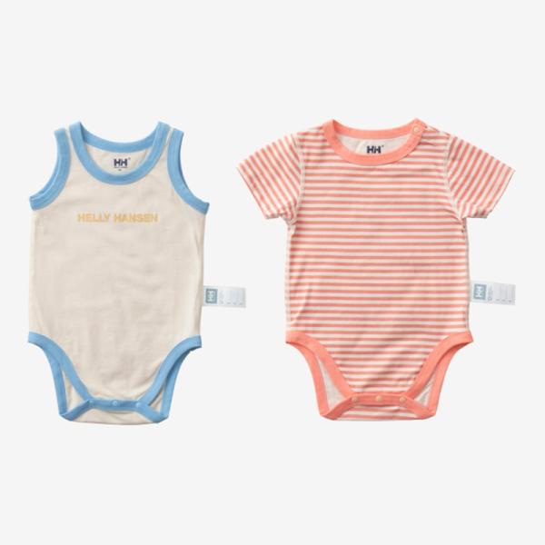 ベビーロンパース ヘリーハンセン マイファーストHHボーダープリントロンパースセット 80 アイボリ...