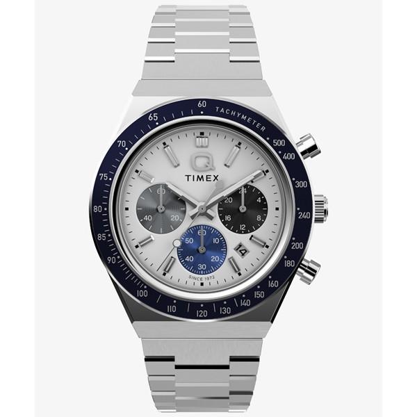 アウトドアウォッチ・時計 タイメックス 国内正規品 Q Timex クロノグラフ シルバー/ホワイト