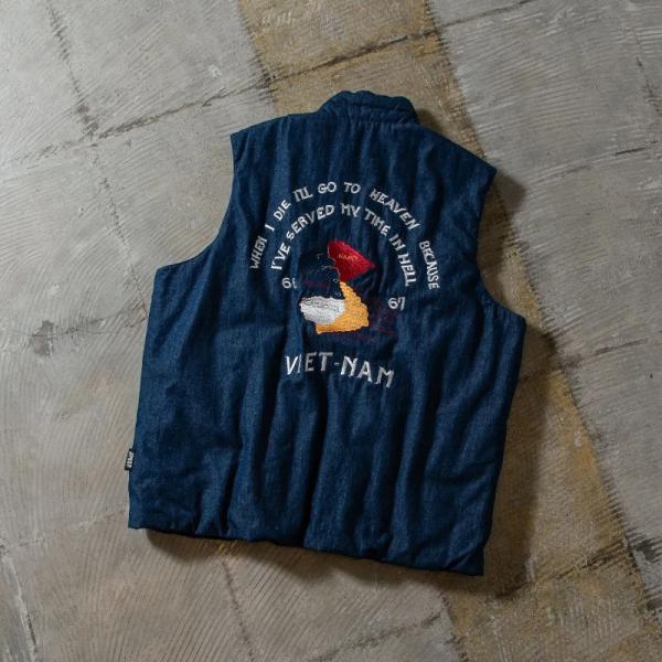 ベスト(メンズ) TAION ジャパンスペシャル リバーシブル ベトジャン刺繍 ダウンベスト M I...