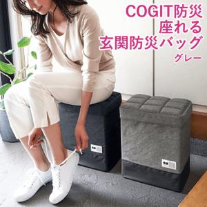 防災セット・リュック コジット COGIT防災 座れる玄関防災バッグ グレー