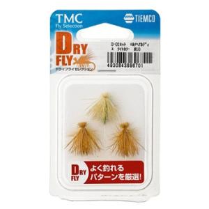 完成フライ ティムコ 完成品フライセット ドライフライセレクション D-01セット#10 エルクヘアカディス ライトカラー｜naturum-outdoor