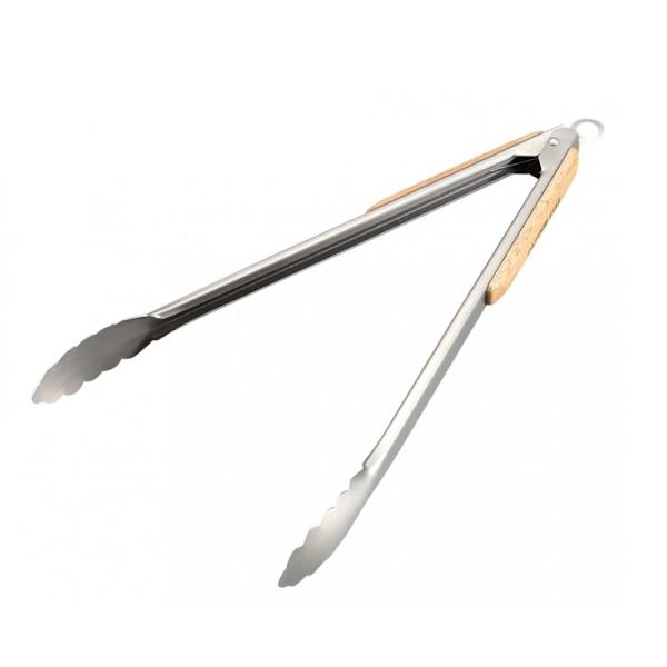 キッチンツール キャプテンスタッグ BBQ ウッドグリップ トング 35cm